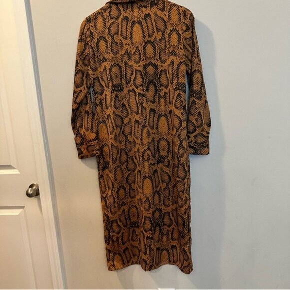 Zara Copper Python Print Midi Dress Size Small - Picture 3 of 10